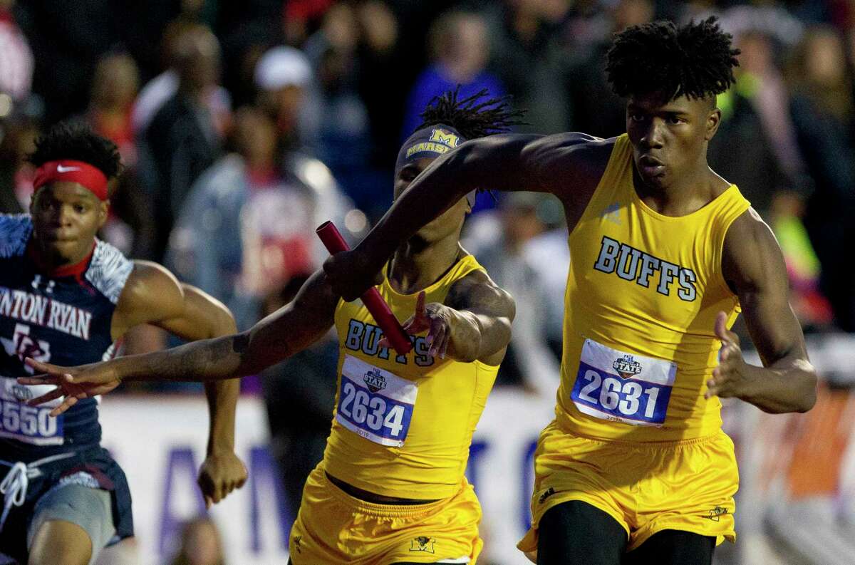 Fort Bend Marshall competes in the 5A boys 800-meter relay during the UIL State Track & Field Championships at Mike A. Myers Stadium, Friday, May, 10, 2019, in Austin. Marshall finished first in the event.