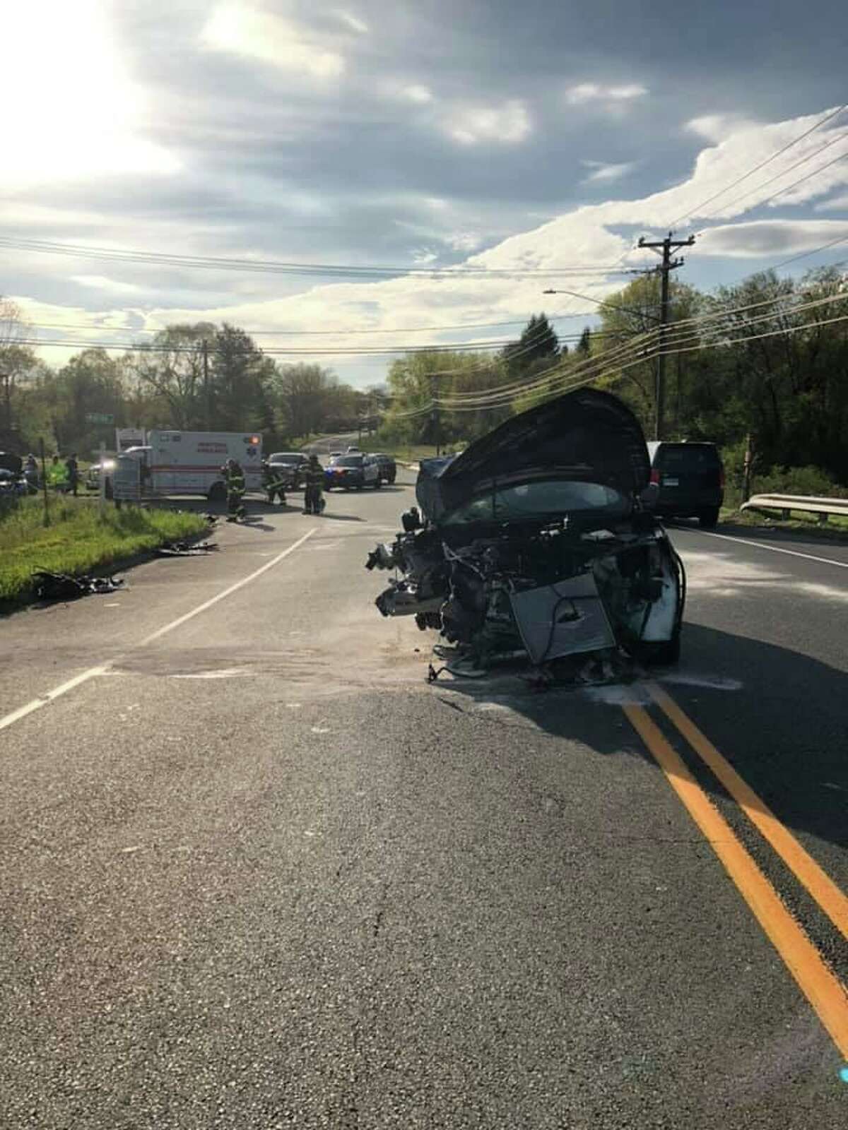 Route 25 Crash In Newtown Sends Two To Hospital