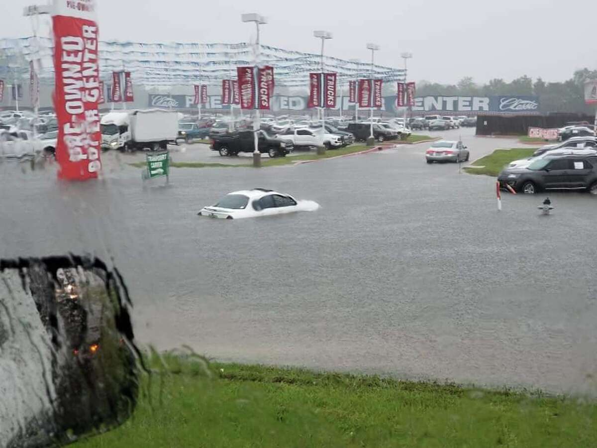 Flooding on May 15 on the Eastex Freeway in Beaumont. Photo: James F. Frakes