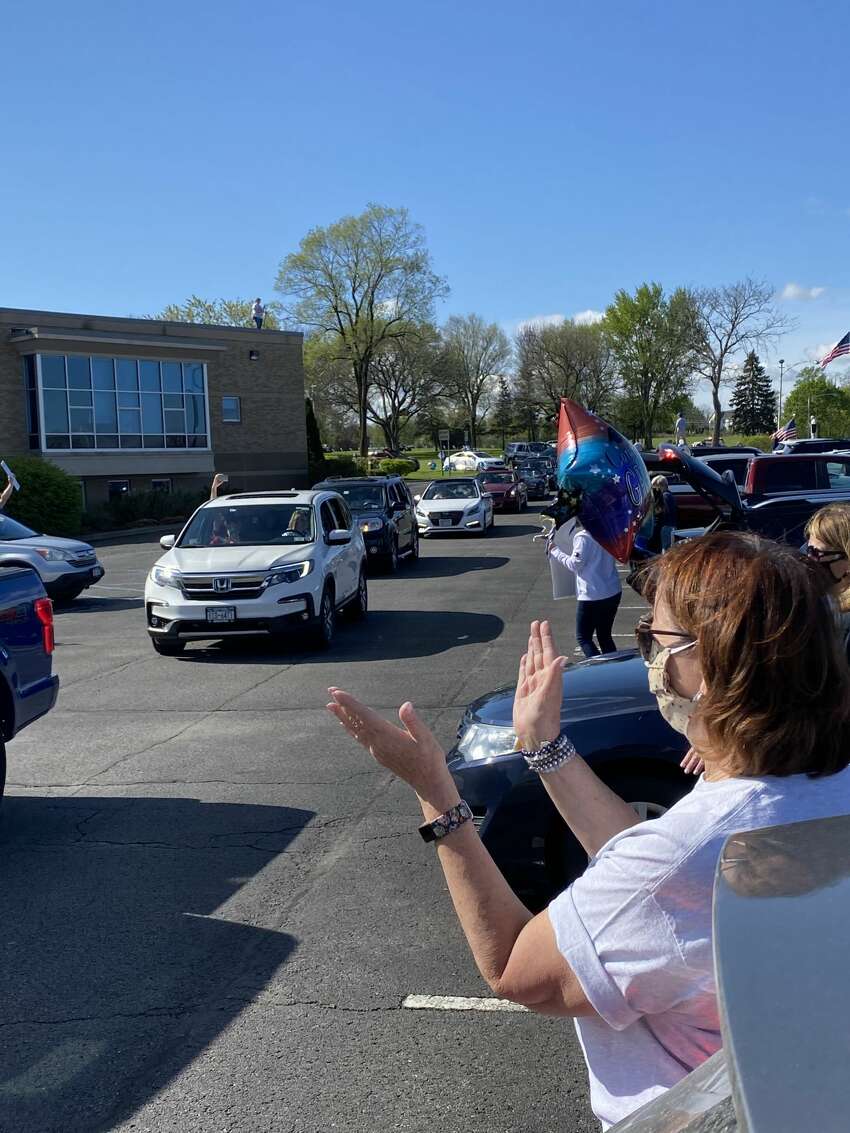La Salle Institute faculty and staff gathered tin a socially distanced fashion to honor the members of the Class of 2020, on the day of what would have been the Cadets' formal graduation ceremony. Cadets and their families arrived at the La Salle Institute campus by car, and stayed in their vehicles as they heard an opening prayer and blessing from Campus Minister Ted Deeb, recognition of students by Vice Principal for Academics Matthew Michaud and remarks by La Salle Institute Principal Joseph Raczkowski.
