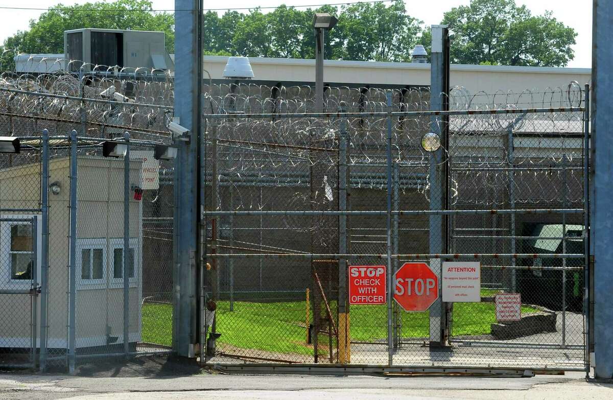 A view of an entrance to the Bridgeport Correctional Center