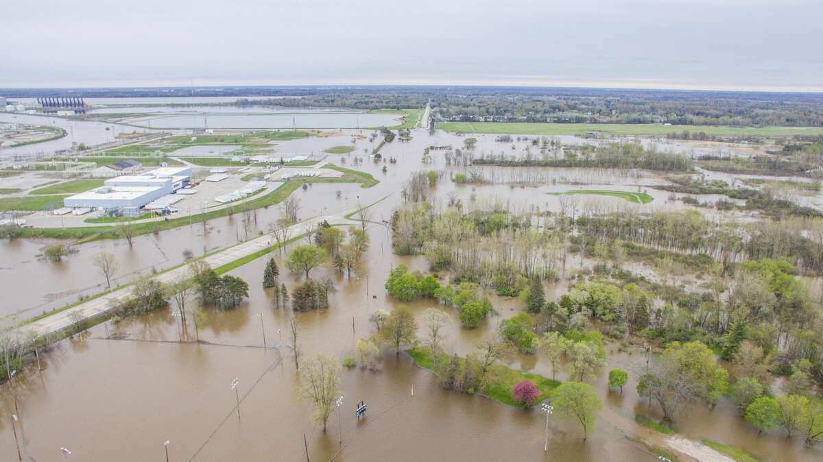 Aerial Photographs Show Flooding In Downtown Midland Tuesday 2662