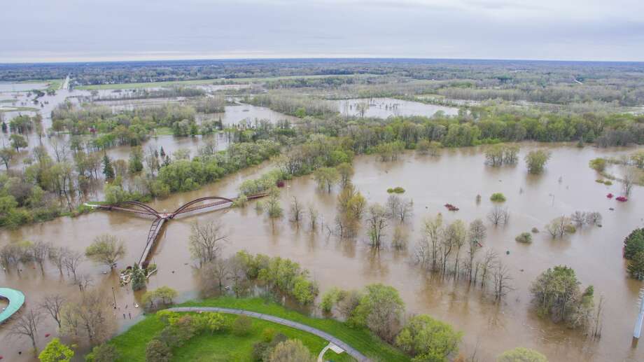 Aerial photographs show flooding in downtown Midland Tuesday - Midland ...