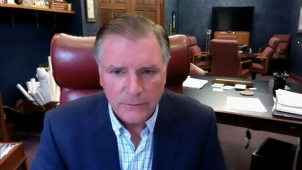 Illinois Senate Minority Leader Bill Brady, R-Bloomington, speaks during a video conference Monday in a call to remove the graduated income tax constitutional amendment from the Nov. 3 ballot.