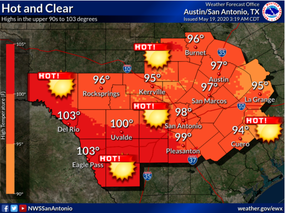 San Antonio will reach near-record breaking temperatures Tuesday