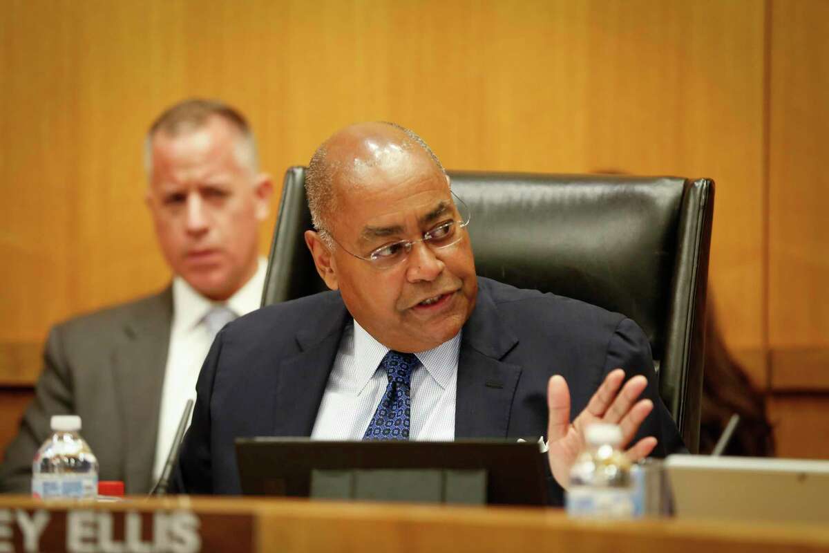 Harris County Commissioner Rodney Ellis, shown here in March 2020, has proposed the county create a program to ensure minority- and woman-owned businesses receive consideration for county contracts and purchasing.