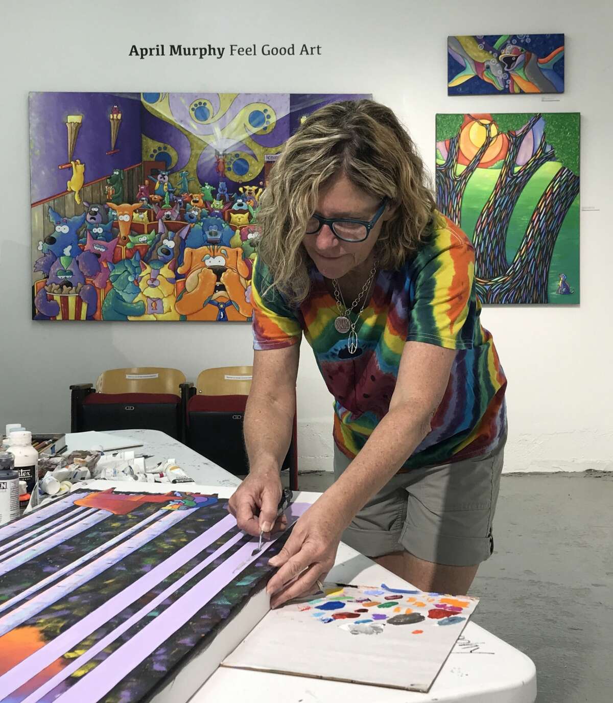 Murphy, a full-time artist in Houston, started her career as a painter in 2009. "The biggest thrill is when visitors walk into my studio at Winter Street or into my tent at an art festival and their mood visibly lifts before my eyes! That never gets old seeing that my art can do that for people."