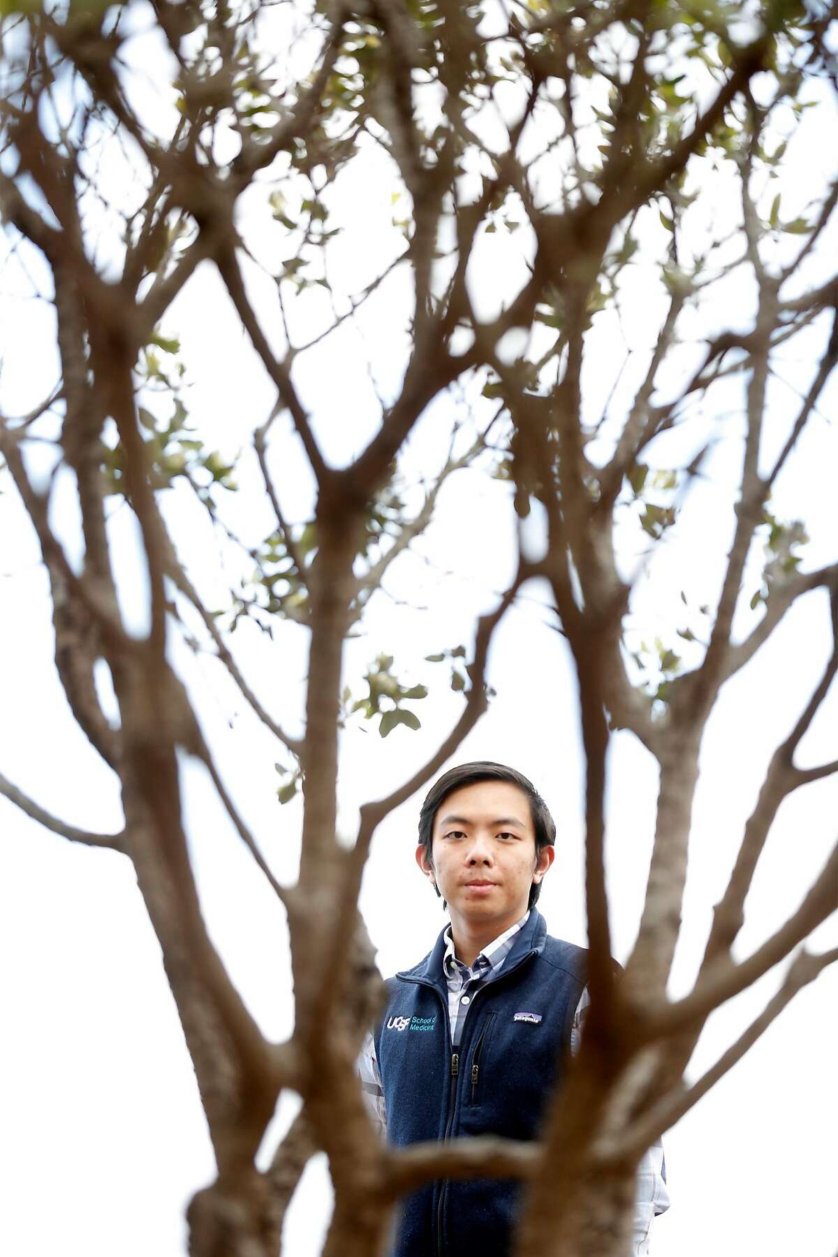 Medical student Brandon Yan at UCSF Parnassus campus in San Francisco, Calif., on Monday, May 18, 2020. Yan is the lead author of a paper detailing that, despite testing positive for the coronavirus at low rates, Asian Americans are more likely to die than any other race or ethnicity.