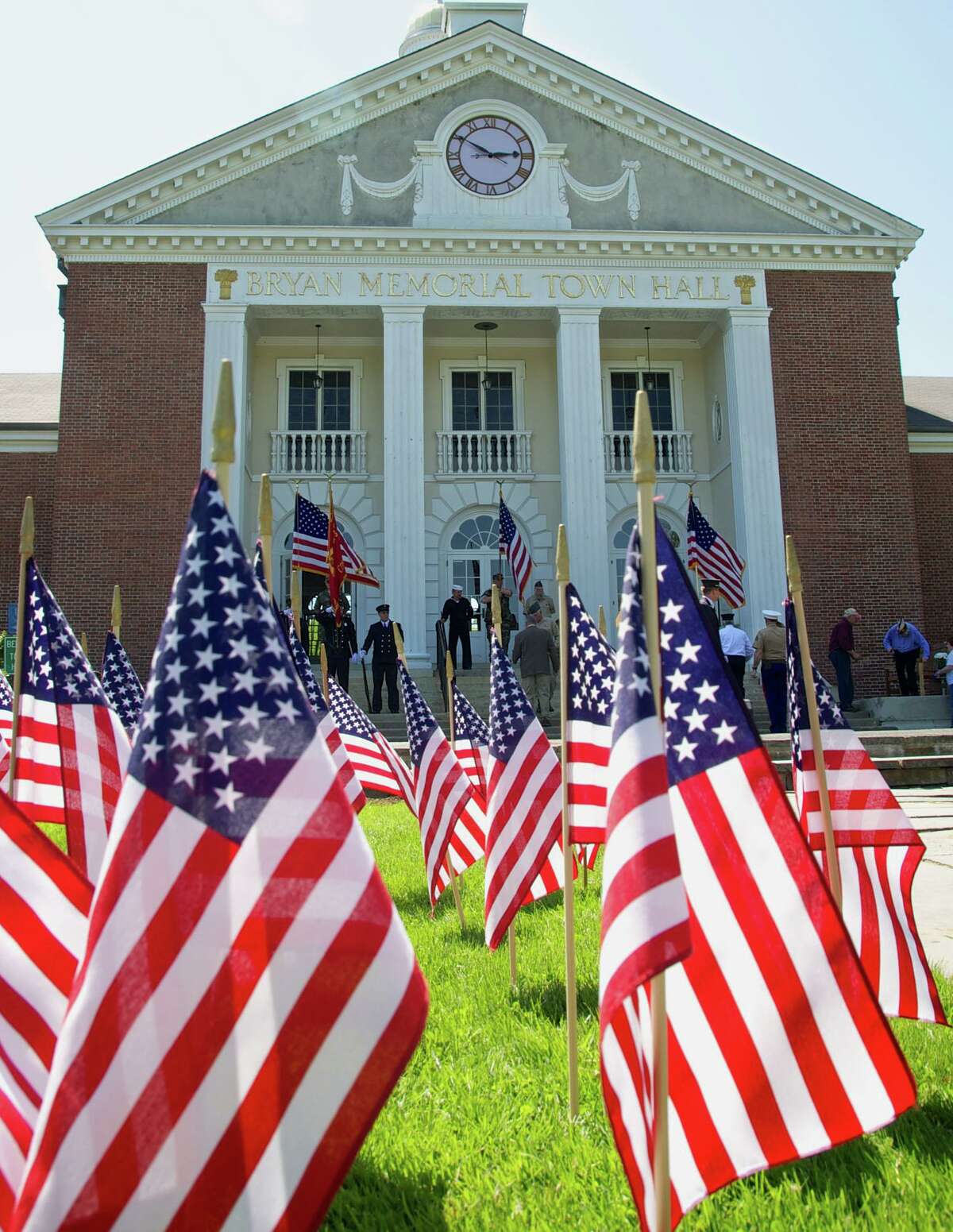A Field of Flags honoring the men and women of the nation's armed services will grace the lawn fronting Bryan Memorial Town Hall in Washington Depot.