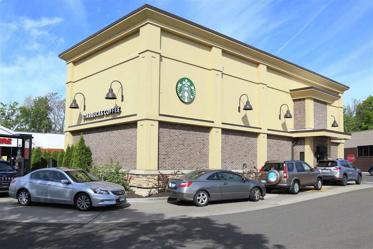 Starbucks on Connecticut Avenue in Norwalk continued to do good drive-thru business on May 20, 2020.