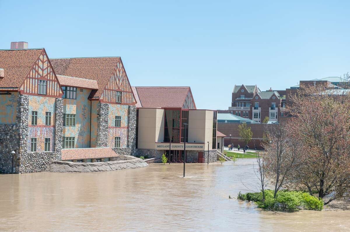 The flood response continues Wednesday afternoon in Midland County as the Tittabawassee River reached record heights on May 20, 2020.