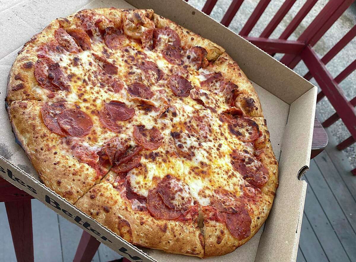 The Classic Pepperoni pizza features two layers of pepperoni and three layers of cheese at Constantino's Pizza in Somerset.