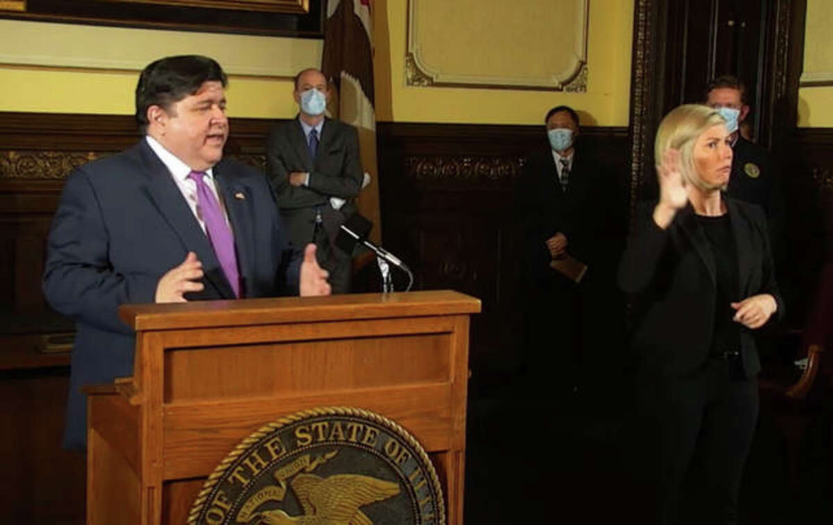 As Illinois surpassed 100,000 coronavirus cases on Wednesday, Gov. J.B. Pritzker discussed the loosening of some restrictions in the upcoming Phase 3 of his Restore Illinois plan. (Credit: blueroomstream.com)