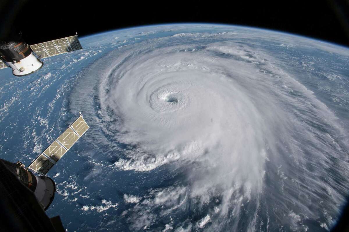 In an image provided by NASA, Hurricane Florence, seen from the International Space Station, in the Atlantic in September 2018. (NASA via The New York Times)