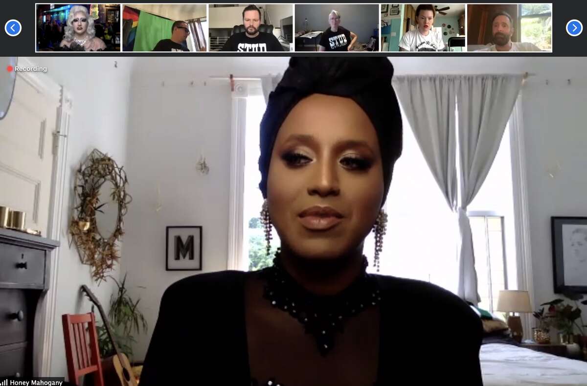 Honey Mahogany, drag queen and worker-owner of the Stud, discusses the historic LGBTQ+ bar's plans for the future in a media conference Thursday.