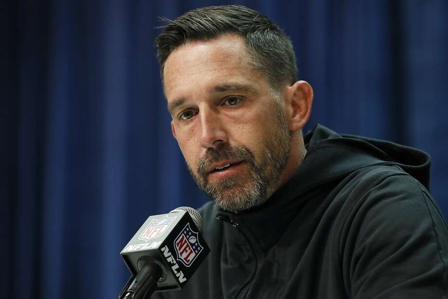 FILE - In this Feb. 25, 2020, file photo, San Francisco 49ers head coach Kyle Shanahan speaks during a press conference at the NFL football scouting combine in Indianapolis. The NFL Draft is April 23-25. (AP Photo/Charlie Neibergall, File) Photo: Charlie Neibergall, Associated Press