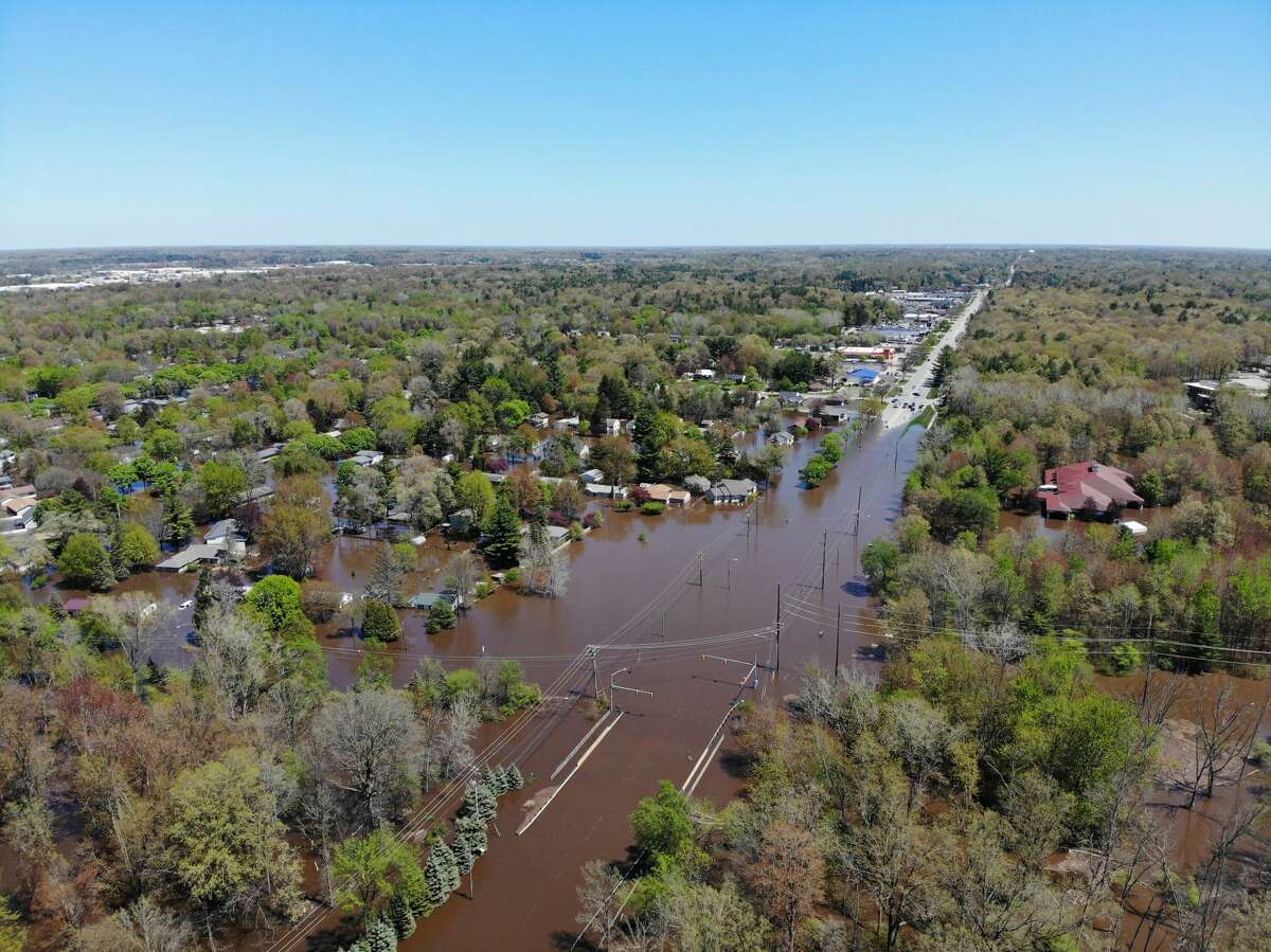 Aerial photos of Midland flooding 2 p.m. Wednesday