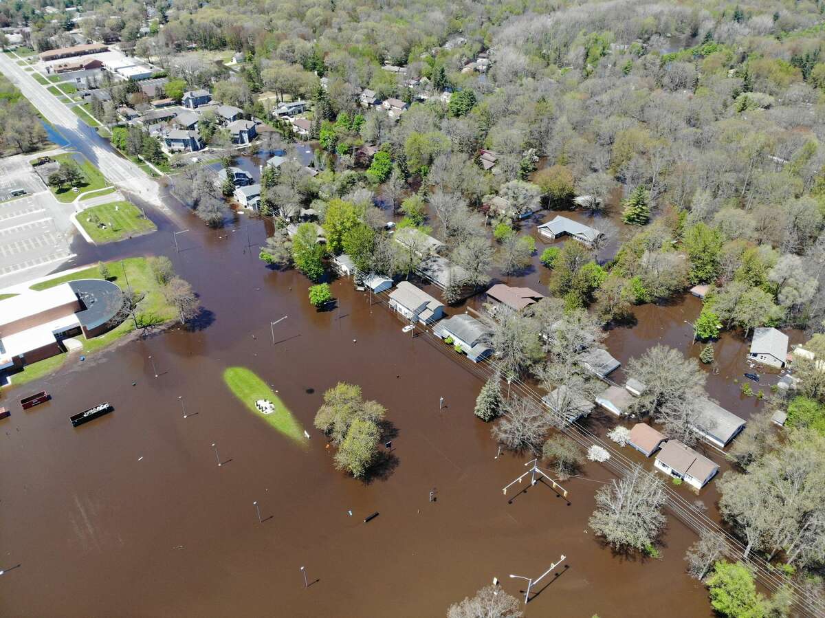 Aerial photos of Midland flooding 2 p.m. Wednesday