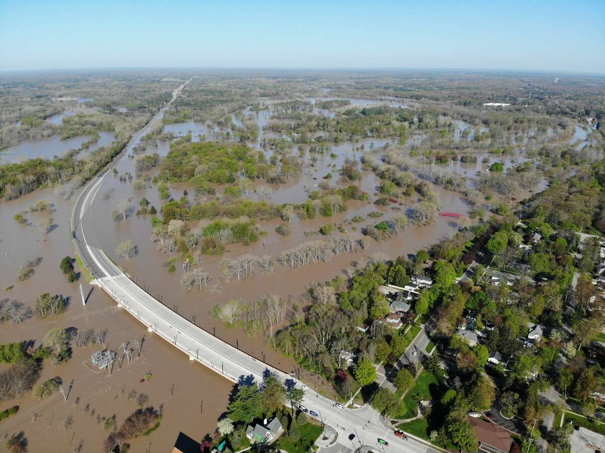 Aerial photos of Midland flooding 2 p.m. Wednesday