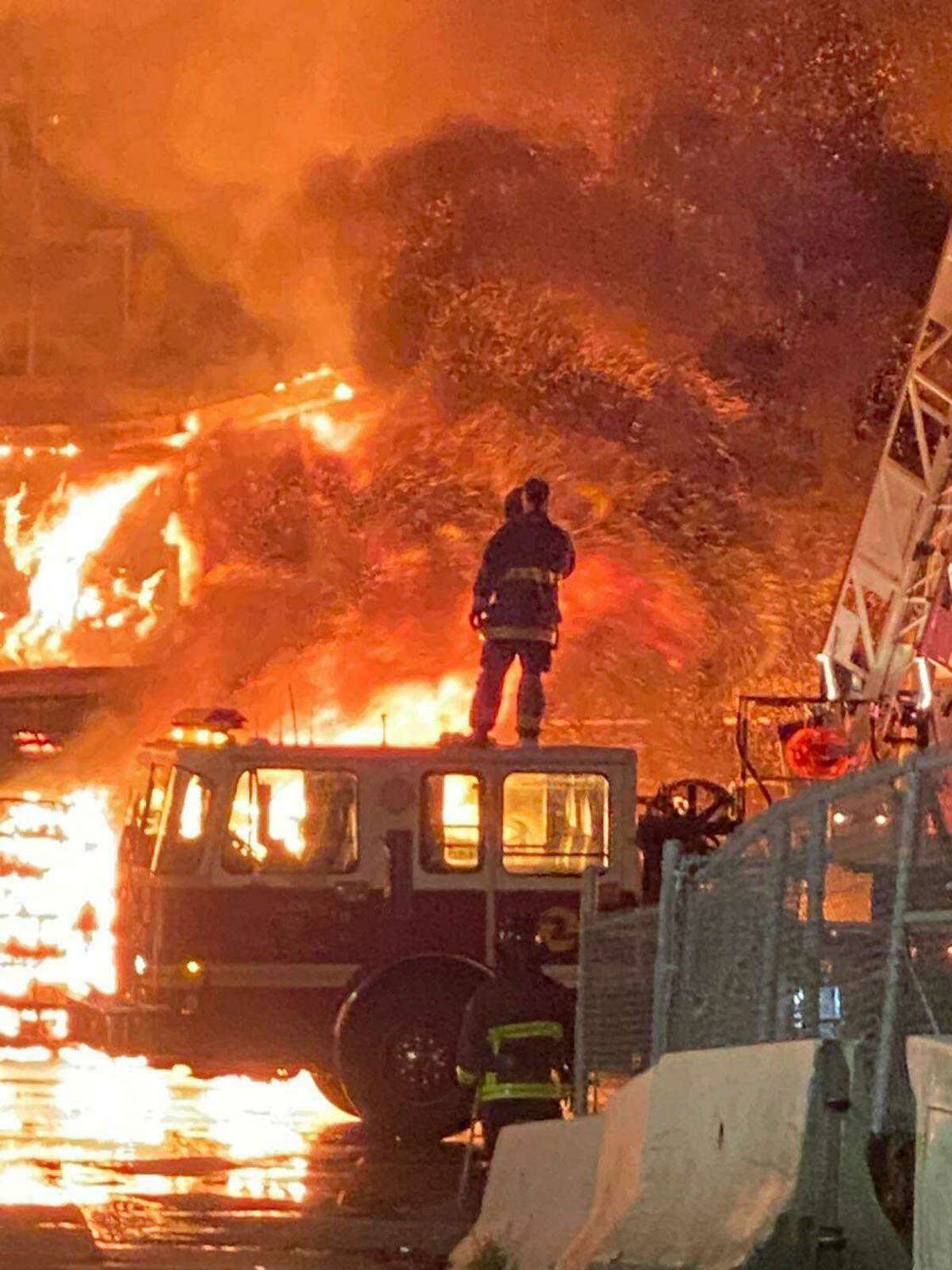A fire at Pier 45 in San Francisco broke out Saturday morning.