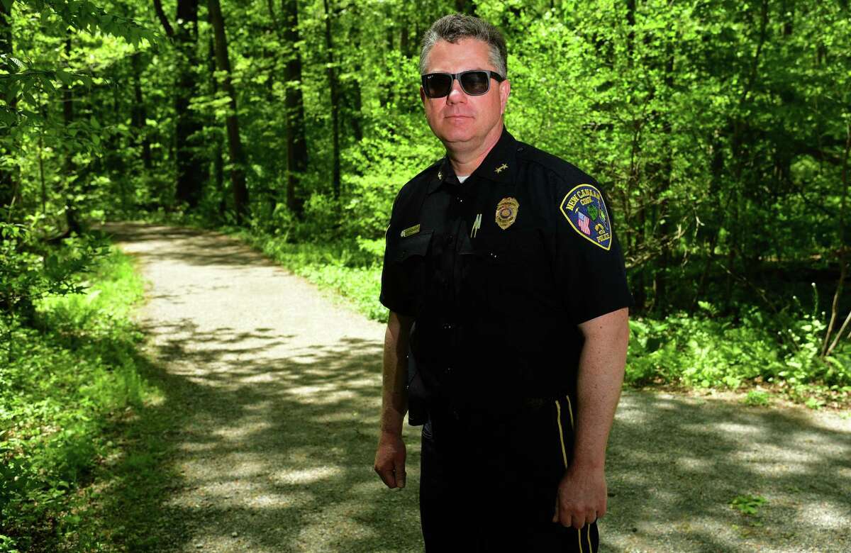 New Canaan Police Chief Leon Krolikowski in Waveny Park Wednesday, May 20, 2020, in New Canaan, Conn. The first anniversary of the disappearance of Jennifer Dulos is coming up next month.