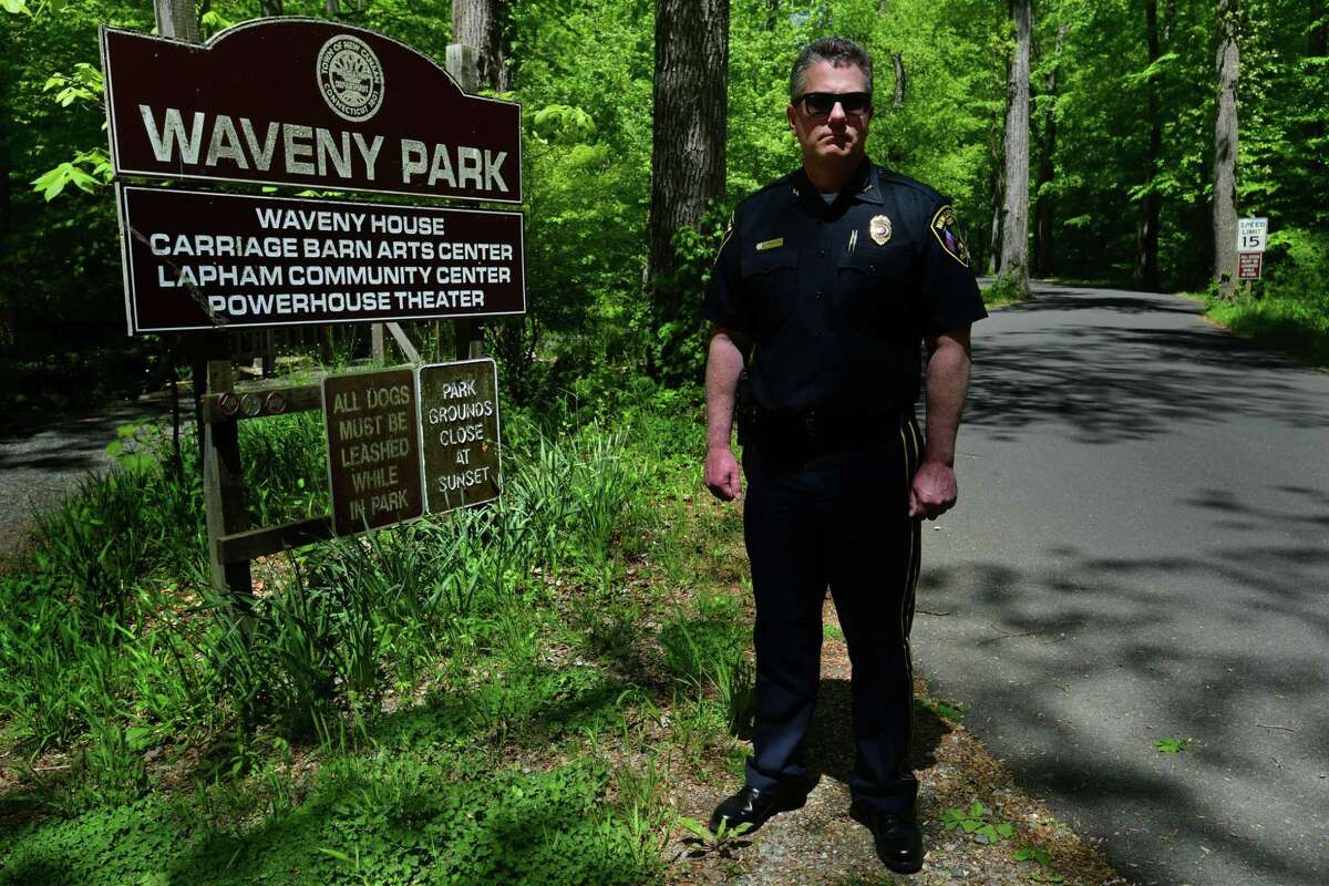 CNew Canaan Police Chief Leon Krolikowski in Waveny Park Wednesday, May 20, 2020, in New Canaan, Conn. The first anniversary of the disappearance of Jennifer Dulos is coming up next month.