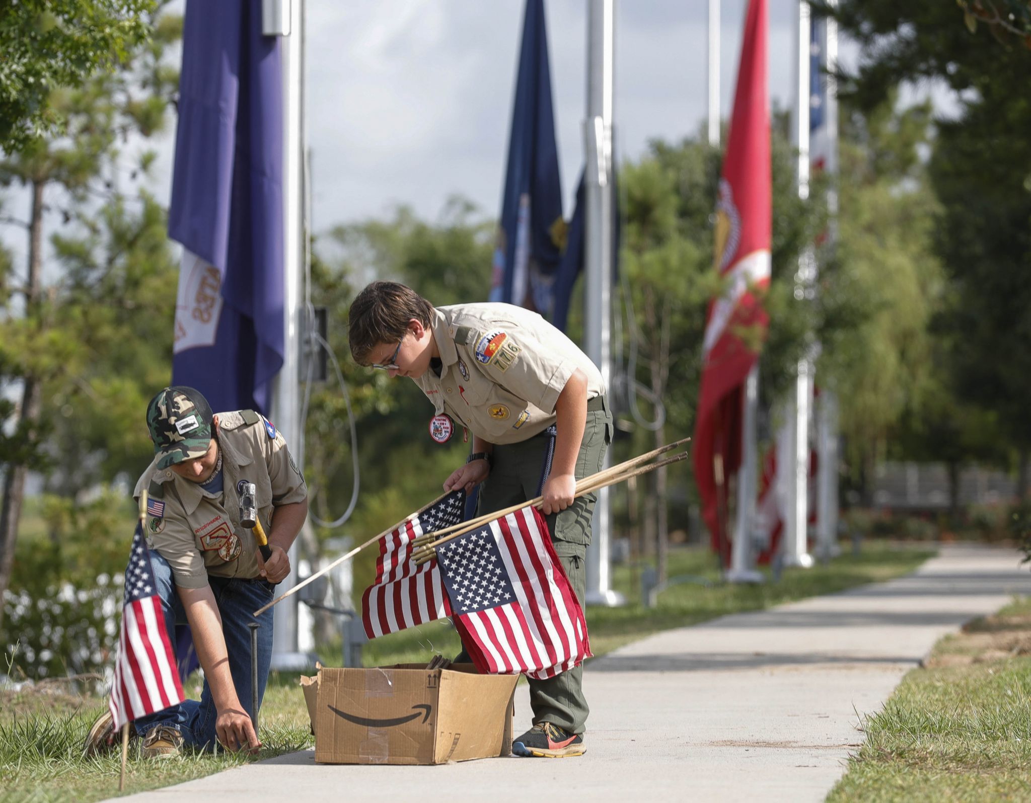 Memorial Day flags installed at veterans park The Courier