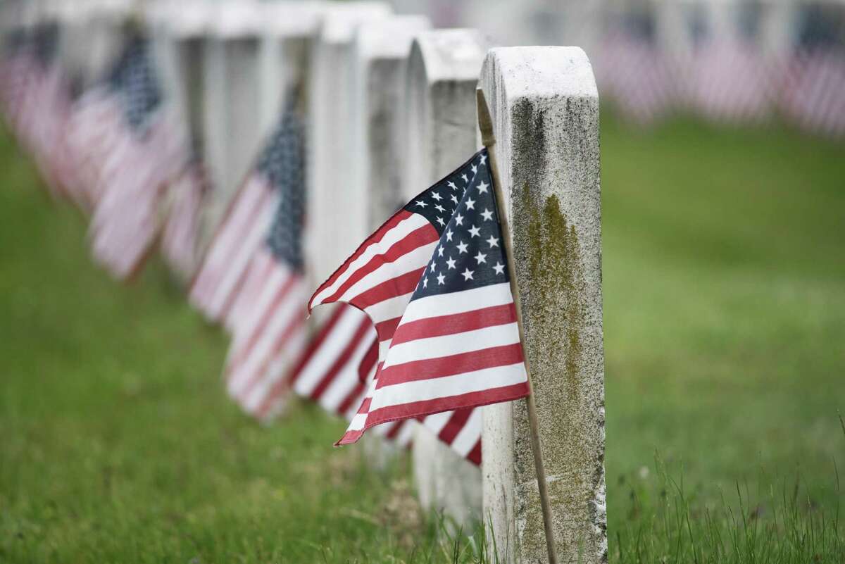 Flags were placed, using safe social distance practices, by the Darien Boy Scouts as per annual tradition in anticipation of Memorial Day on Monday, May 25.