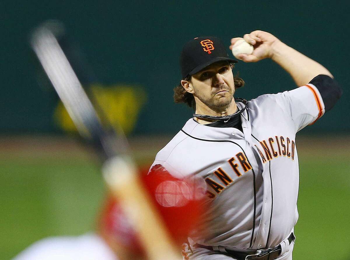 San Francisco Giants starting pitcher Barry Zito throws during the first inning of Game 5 of baseball's National League championship series against the St. Louis Cardinals, Friday, Oct. 19, 2012, in St. Louis. (AP Photo/Elsa, Pool)