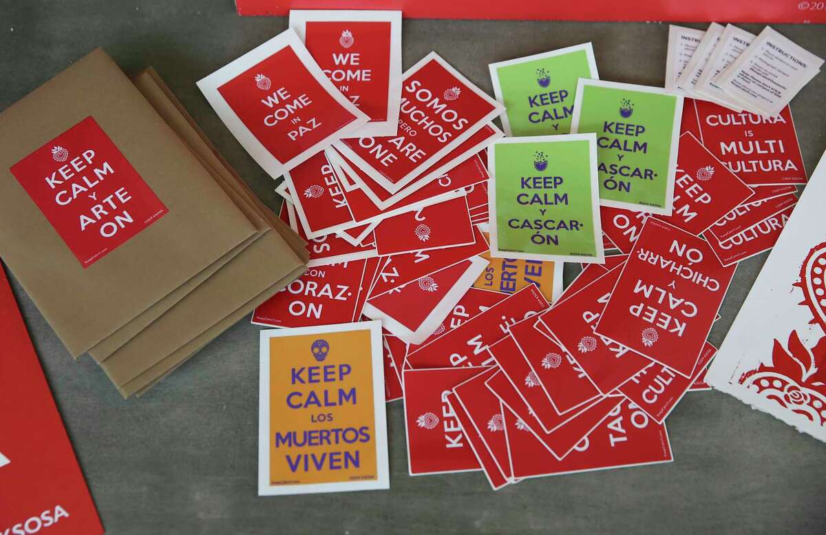 Artist Kathy Sosa’s bilingual “Keep Calm” series of stickers and murals, which began a few years ago and was intended to celebrate border culture, has taken on additional meanings in the era of COVID-19.