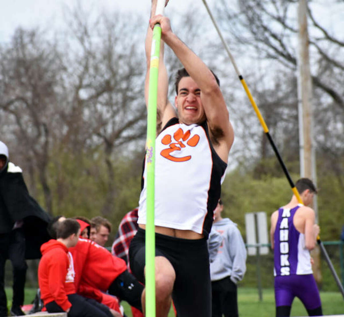 Blake Neville qualified for state in the pole vault two times, finishing 11th in his senior season in 2018 and 12th as a junior in 2017.