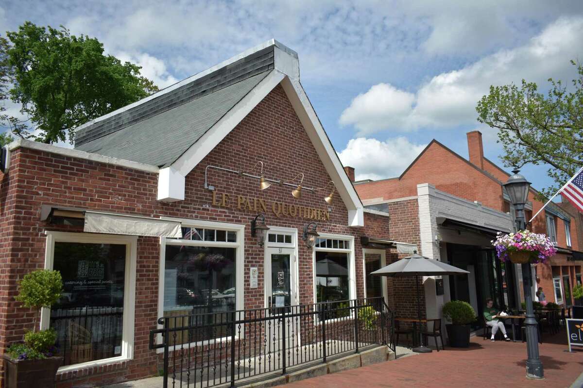 Le Pain Quotidien's location on Elm Street in New Canaan, Conn., which has been shuttered since Gov. Ned Lamont's March 2020 emergency order closing restaurants statewide, with outdoor dining allowed as of May 20. Le Pain Quotidien's parent company filed for bankruptcy protection on May 27, 2020.
