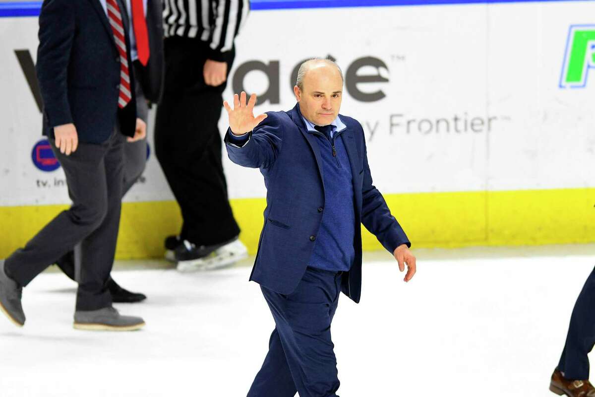 Sacred Heart men's hockey coach C.J. Marottolo