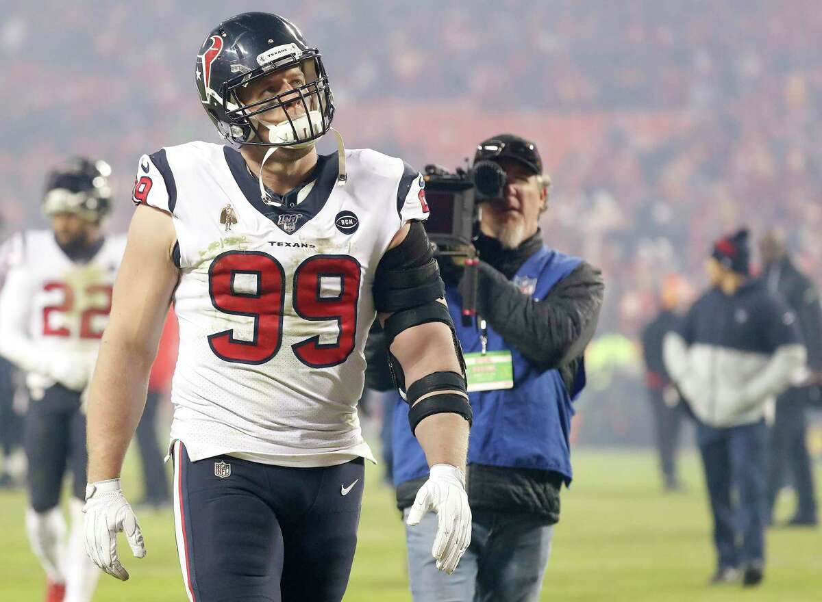 PHOTOS: The best 30 games of J.J. Watt's NFL career J.J. Watt, walking off the field in Kansas City in January after a playoff loss to the Chiefs, is hoping there's an NFL season so he can play his 10th season with the Texans.