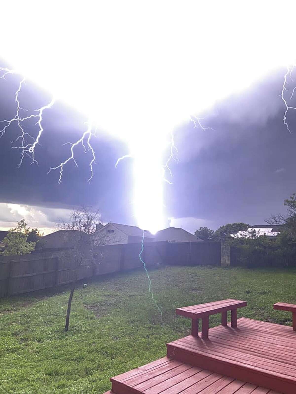 Matt and Ashley Trevino shared this photo taken May 27, 2020, in Stone Oak area during Wednesday night's storm.