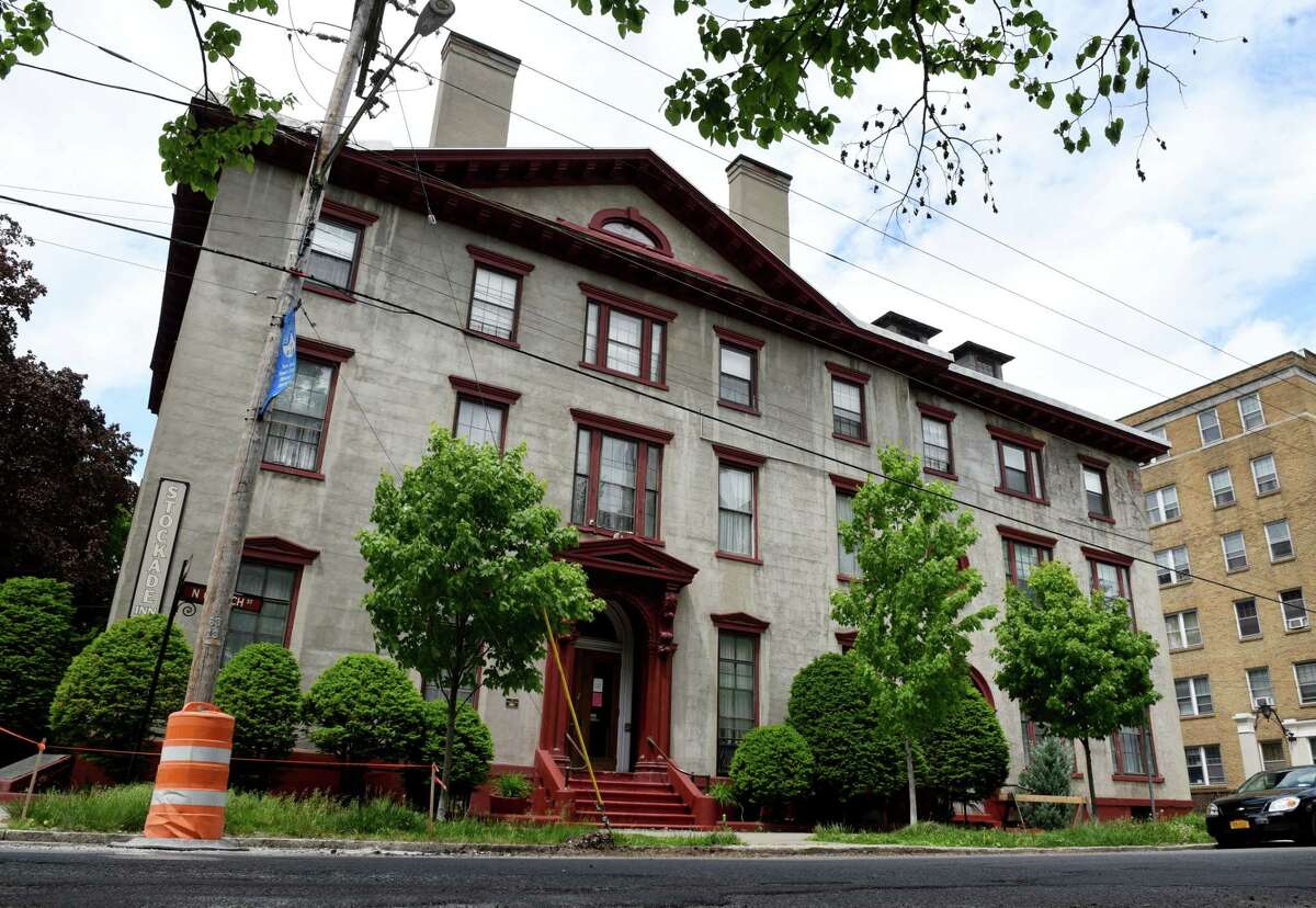 Exterior of the Stockade Inn on Thursday May, 28, 2020, on in Schenectady, N.Y. Redburn Development is negotiating to buy the now-shuttered Stockade Inn in Schenectady with a plan to turn the building boutique hotel and restaurant into apartments and offices. (Will Waldron/Times Union)