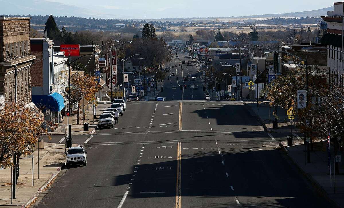 The main stretch of Susanville, Calif., the county seat of Lassen, on Nov. 16, 2016.