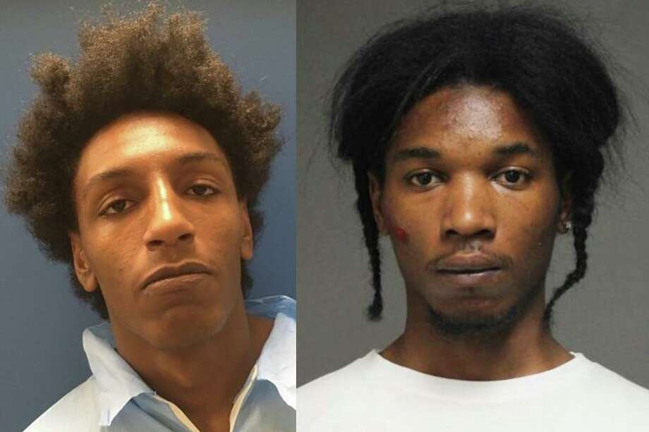 The two suspects that remain at large were identified by police as Khalil Rasheem Abdul-Hakeem, 21, of Lakeview Avenue in Bridgeport, also known as “Kirby;” and Leequaje Adrian Jihad Jackson Brown, 22, of Rosewood Court in Naugatuck. The two are wanted for their alleged involvement in a home invasion at gunpoint in Naugatuck on May 25, 2020. Photo: Contributed Photo / Naugatuck Police Department /