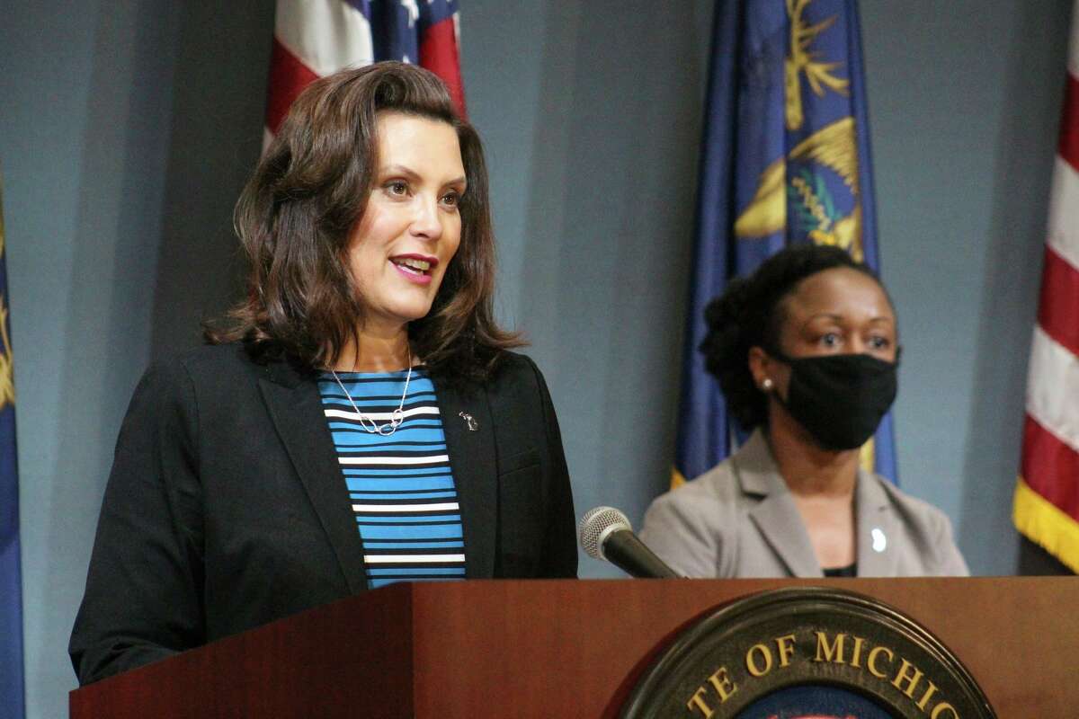 Gov. Gretchen Whitmer and MDHHS Chief Deputy for Health and Chief Medical Executive Dr. Joneigh Khaldun provided an update May 28 on COVID-19 in Michigan. (Courtesy photo/Office of the Govenor)
