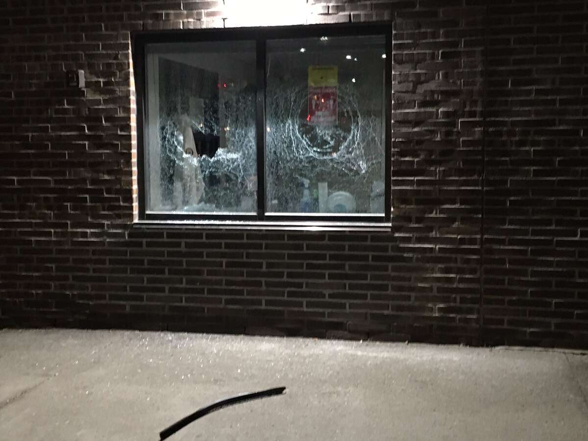 Windows were smashed at the Albany County Office of Mental Health on South Pearl Street during a protest at the nearby Albany Police Department's South Station.