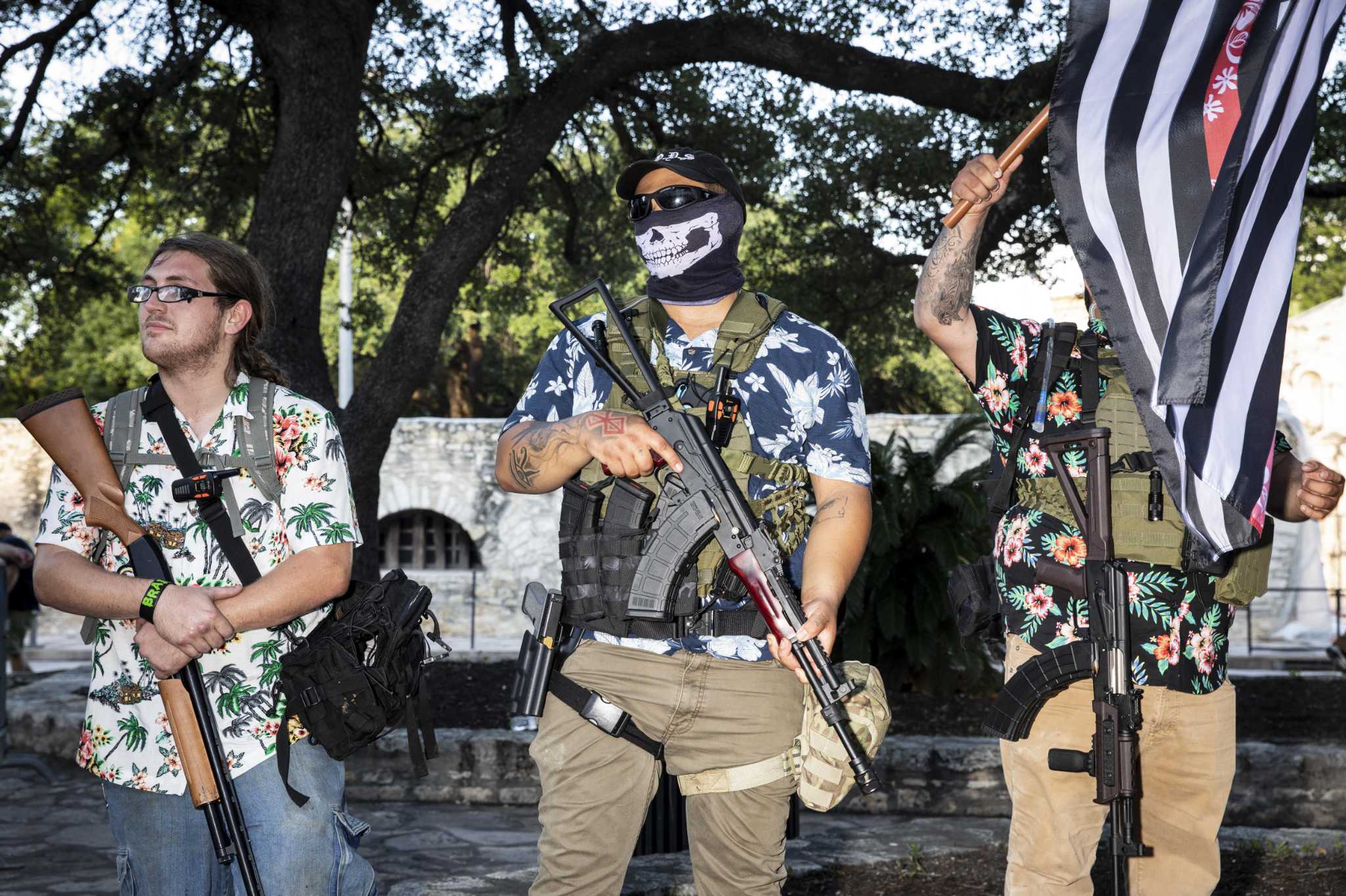 Boogaloo Boys Hawaiian Shirt Protest