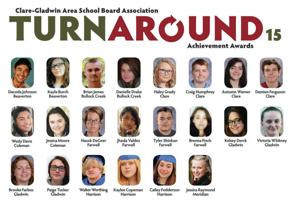 Shown are the recipients of the Clare-Gladwin Area School Board Association's TurnAround Achievement Awards. (Photo provided)