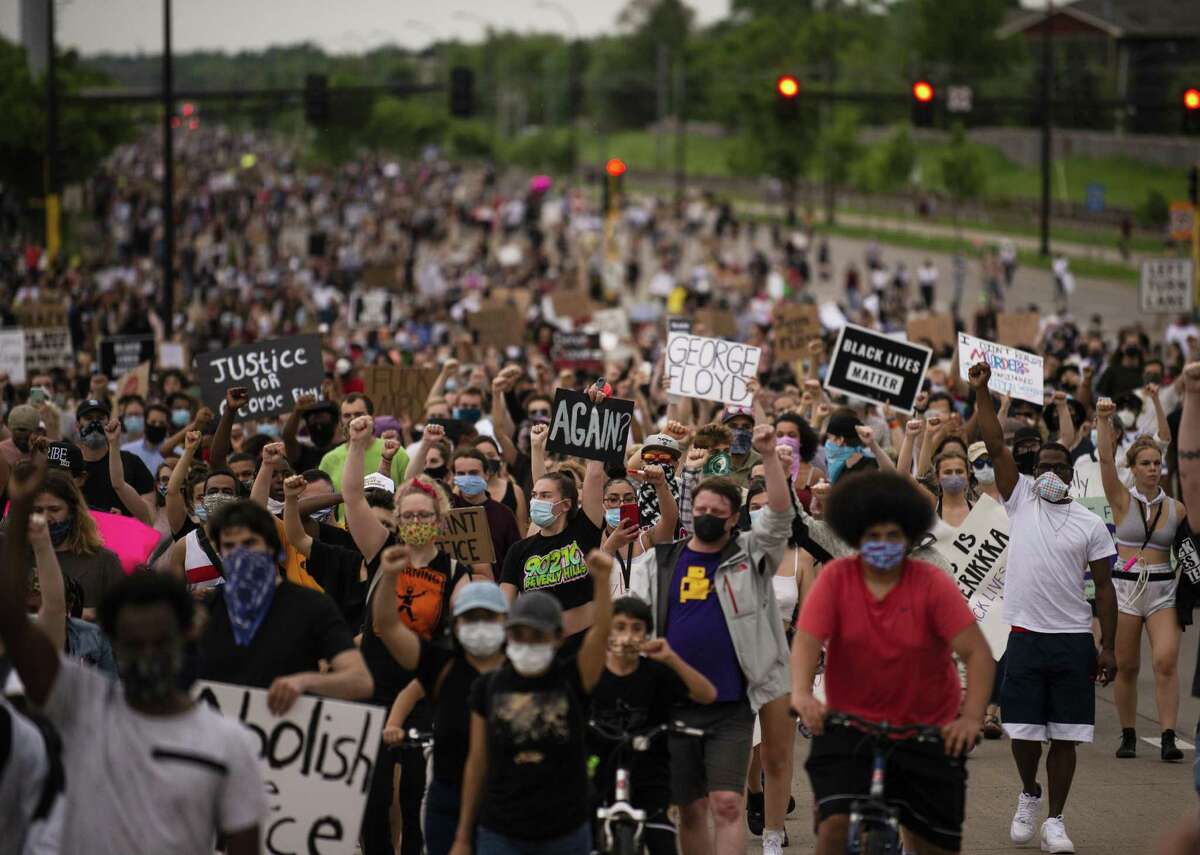 May 26: Minneapolis protests begin Protesters march on Hiawatha Avenue in Minneapolis while decrying the killing of George Floyd. This slideshow was first published on Stacker