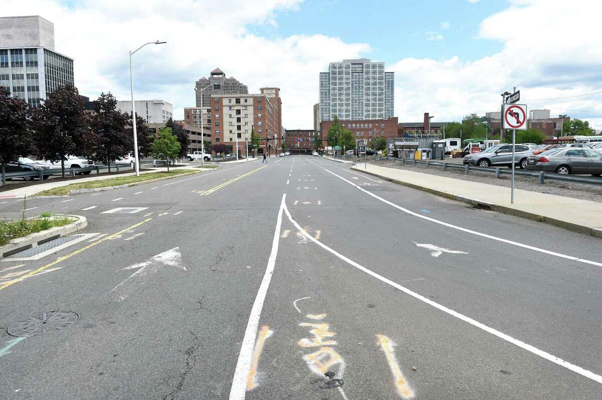 The Orange Street off ramp from Rt. 34 in New Haven photographed on June 1, 2020.