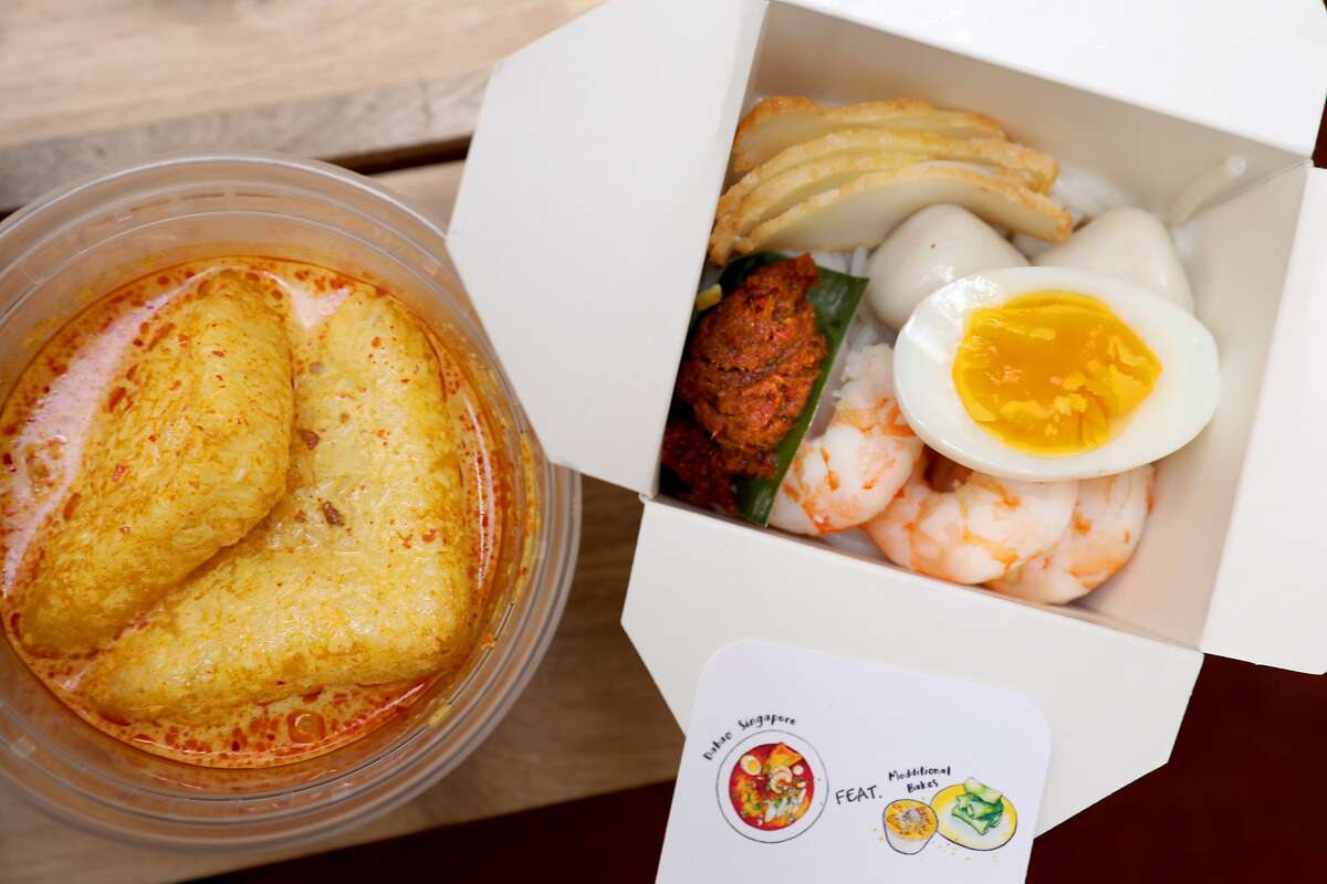 Laksa broth and toppings are packaged up for delivery from pop-up Dabao Singapore, which offers subscription services through the Third Place.