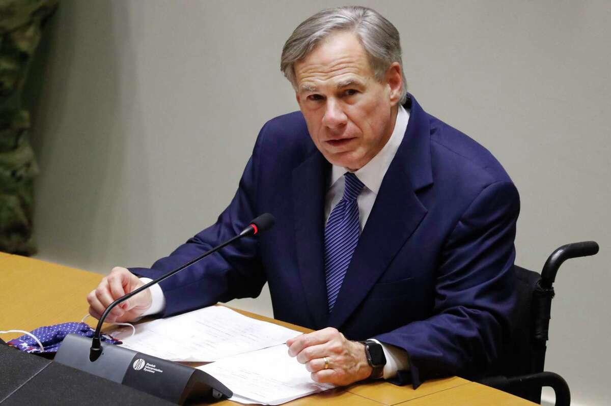 Texas Gov. Greg Abbott speaks at a news conference at city hall in Dallas, Tuesday, June 2, 2020. Abbott and local officials were on hand to discuss the response to protests in Texas over the death of George Floyd. (AP Photo/LM Otero)