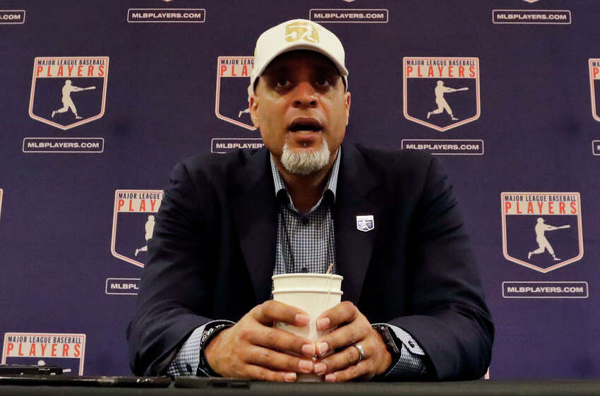 FIEL - In this Feb. 19, 2017, file photo, Tony Clark, executive director of the Major League Players Association, answers questions at a news conference in Phoenix. Major League Baseball rejected the players' offer for a 114-game regular season in the pandemic-delayed season with no additional salary cuts and told the union it did not plan to make a counterproposal, a person familiar with the negotiations told The Associated Press. The person spoke on condition of anonymity Wednesday, June 3, 2020, because no statements were authorized. (AP Photo/Morry Gash, File)