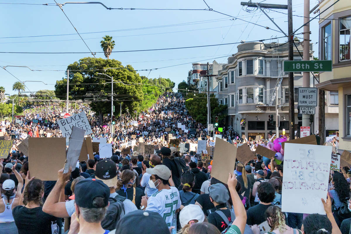 Thousands marched through the Mission on June 3, 2020, in protest of police brutality.