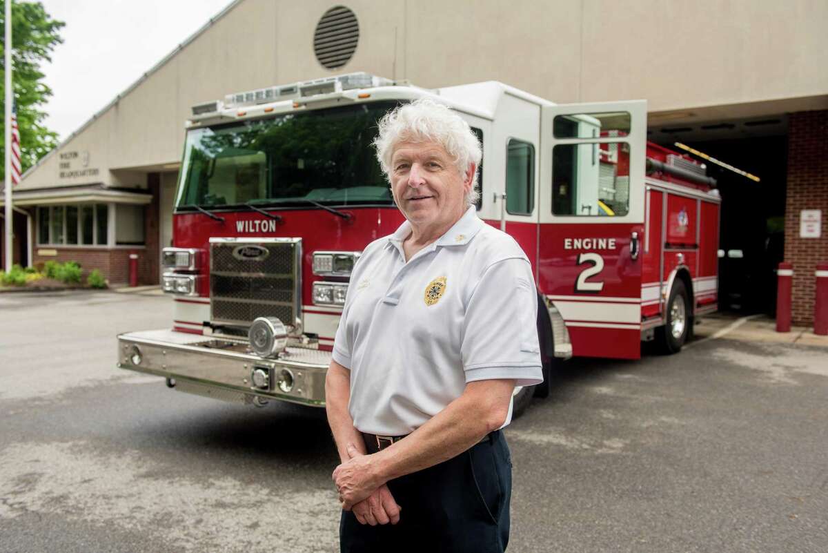 Wilton Fire Chief Geoff Herald with the Wilton Fire Department’s new Engine 2.