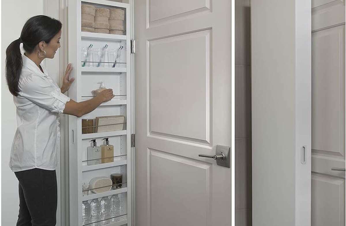 Cabidor Classic Customizable Behind-The-Door Storage You might not have many cabinets in your kitchen, but you should have walls (we hope). Even if you just have one bare wall space (that is often “behind a door”), that’s all you need for this customizable storage shelf. You can throw your spices, boxes of pasta, canned goods, and more on this.
